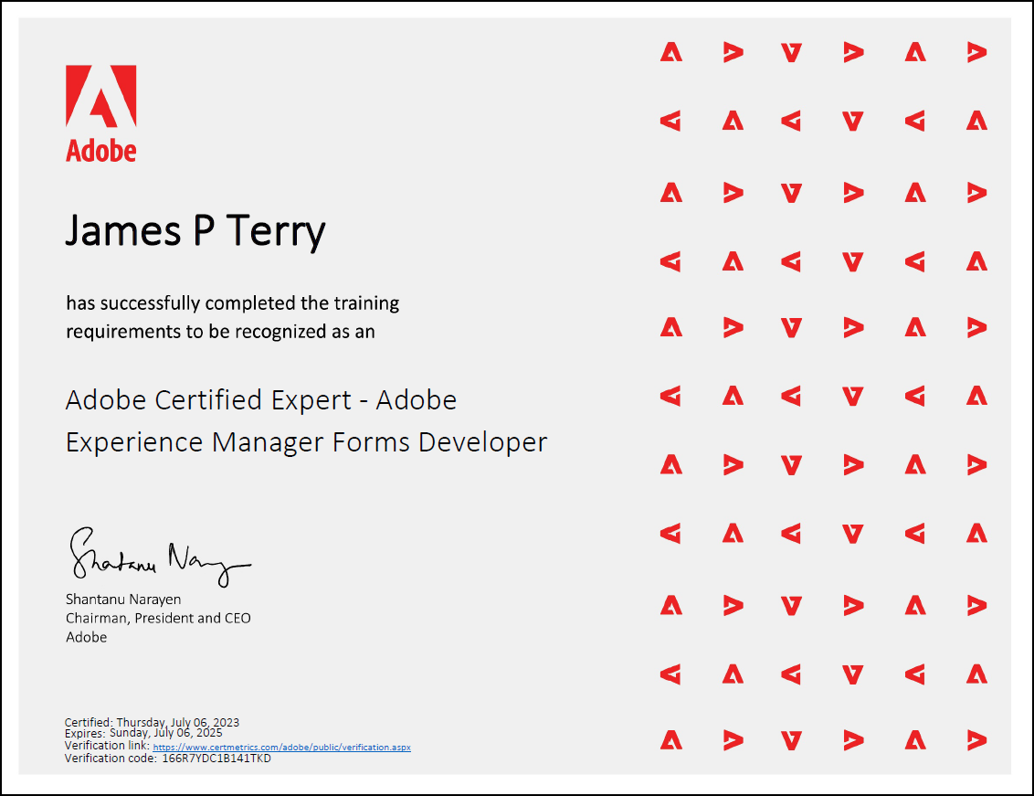 Adobe Certified Expert Certificate
