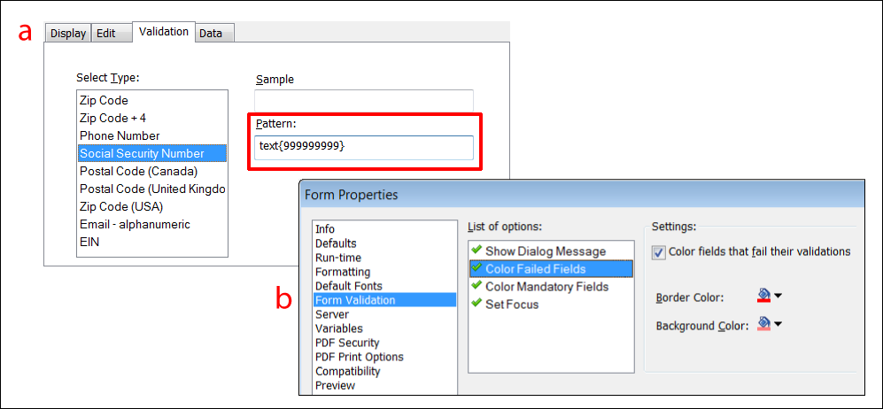 AEM Forms Designer field and form level data validation