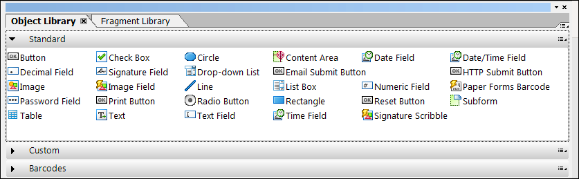 AEM Forms Designer Standard Objects