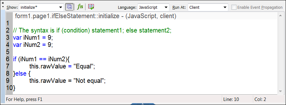 JavaScript fundamentals in Designer