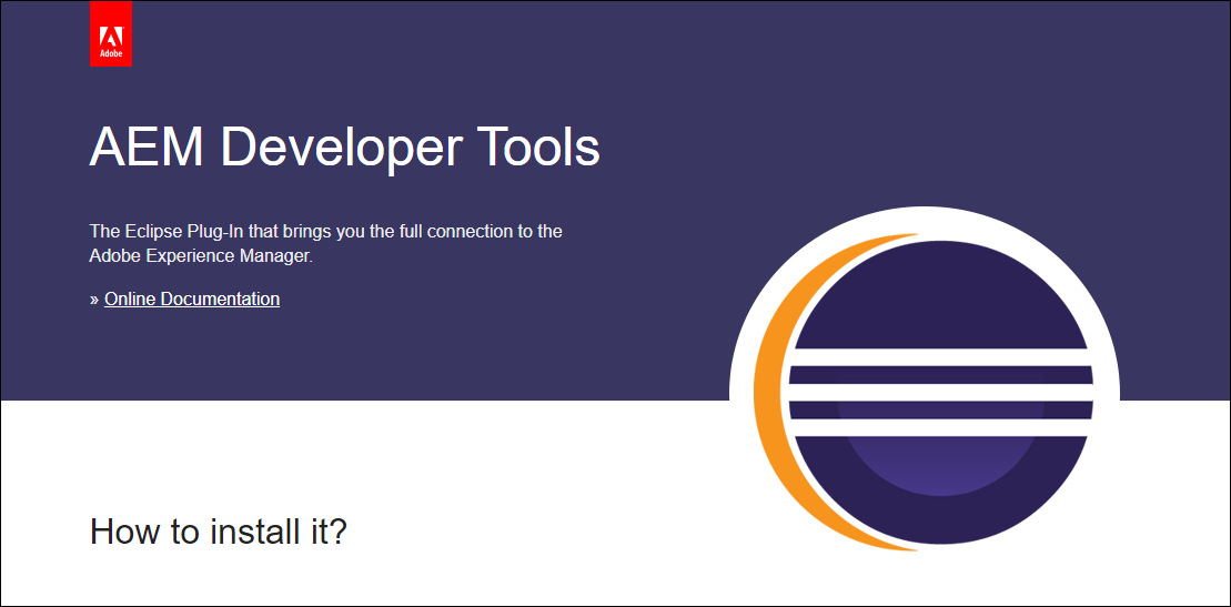 Screenshot of the Adobe AEM Developer Tools home page