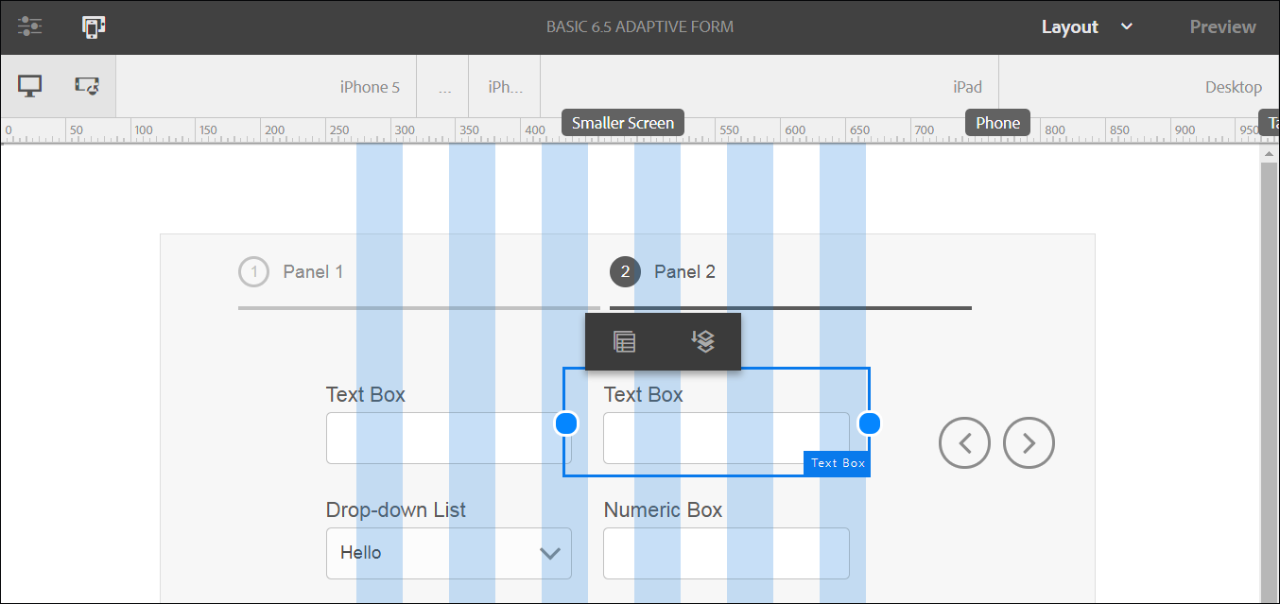 Adobe AEM Forms Layout mode