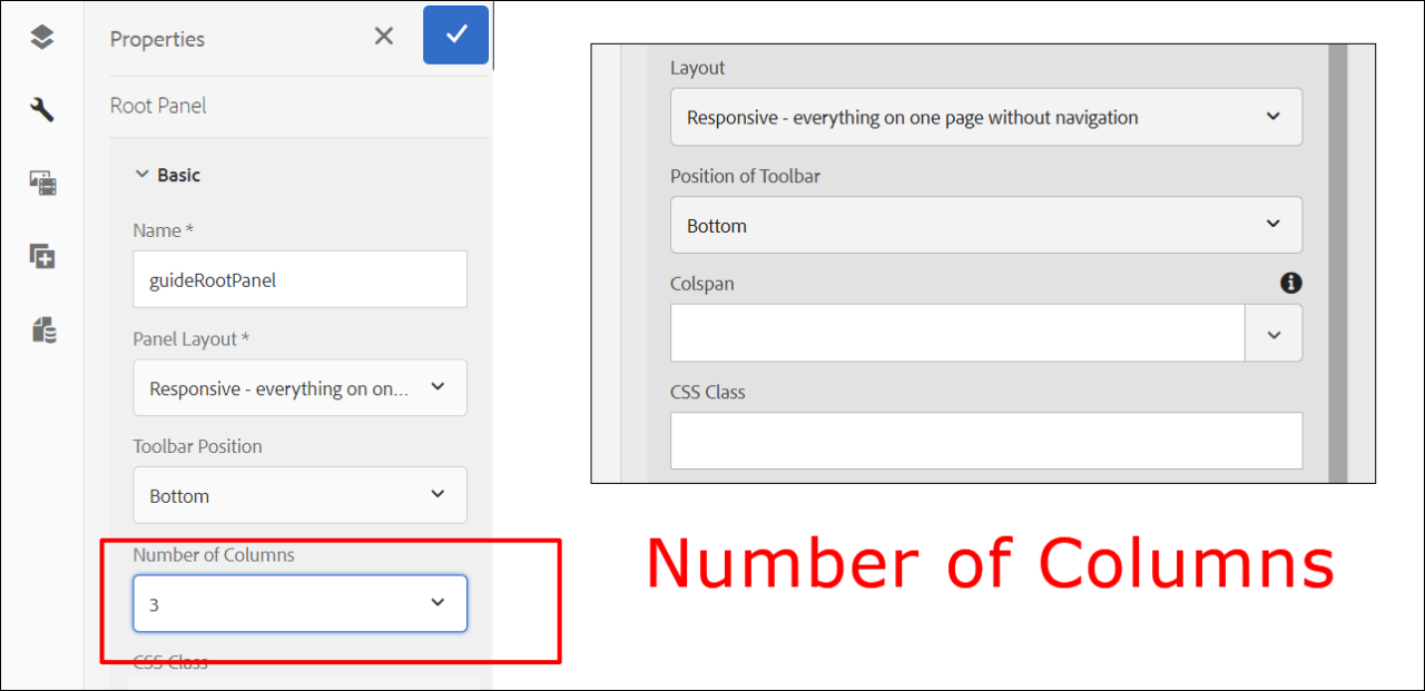 The The Number of Columns Property is Missing in AEM Forms 6.5