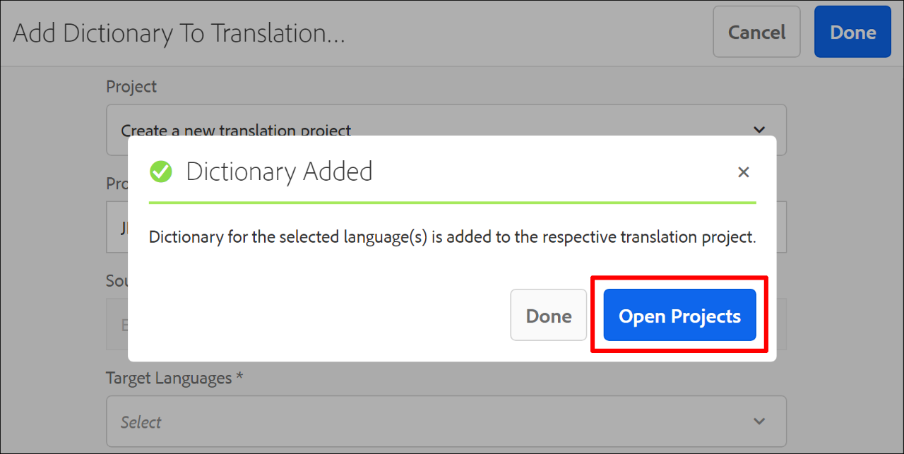 Open Projects in AEM 6.5.6 does not work