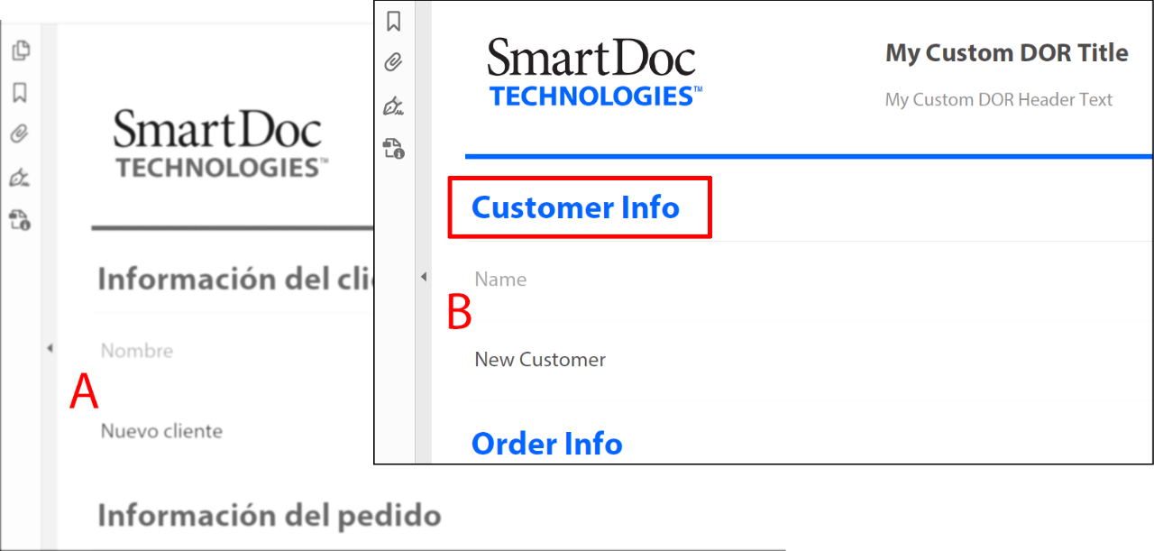 Multilingual documents of record in AEM Forms