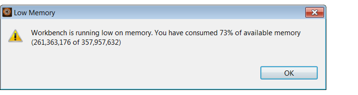 AEM Forms Workbench low memory issue